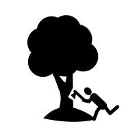 Black tree care and arborist icon representing tree trimming, removal, and maintenance services in Montgomery County MD