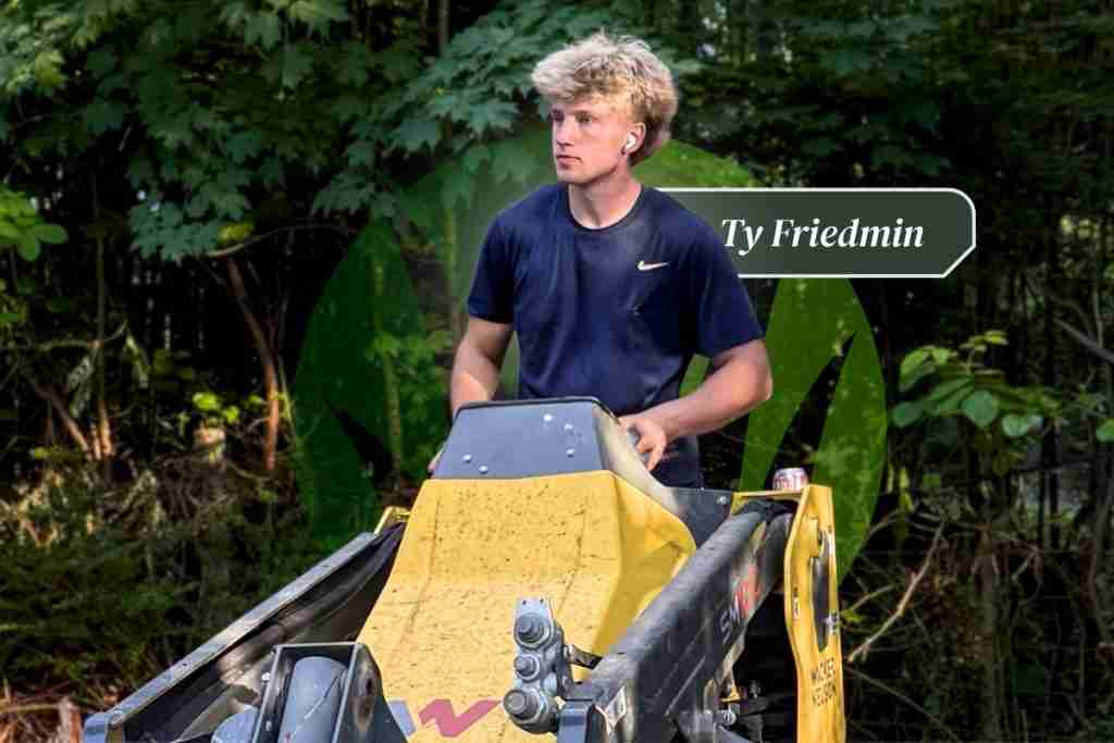 Ty, founder of Anytyme Outdoor Services, doing landscaping work in Montgomery County, MD.