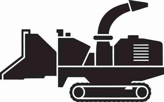 Wood chipper icon for land clearing services in Montgomery County MD