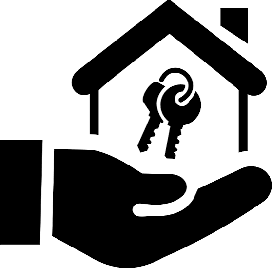 Hand holding house keys icon for property management services in Montgomery County MD