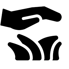 Hand protecting growing grass icon for lawn care in Montgomery County MD