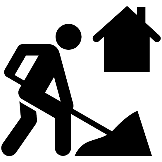 Excavation icon for home foundation, grading, and site preparation in Montgomery County MD